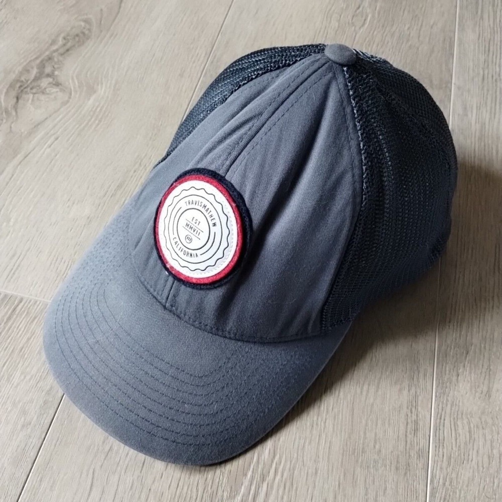 Travis Mathew California Hat Trucker Cap Snapback Blue White Patch Adjustable